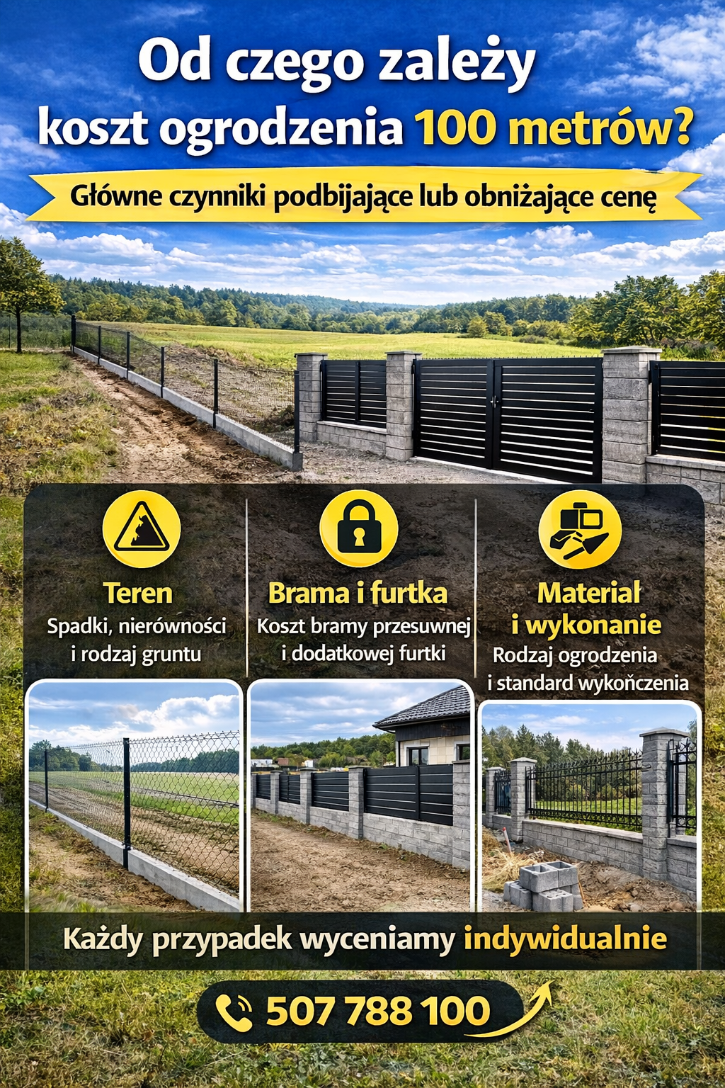 ile kosztuje ogrodzenie 100 metrów panelowe murowane ceny