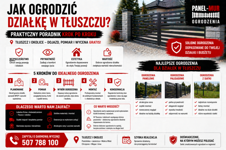 Jak ogrodzić działkę w Tłuszczu – ogrodzenia panelowe, palisadowe i z siatki dopasowane do lokalnych warunków